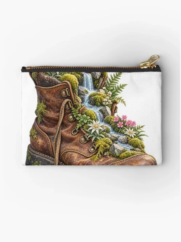 Chaussure de randonnée devenue jardin alpin sur Pochette