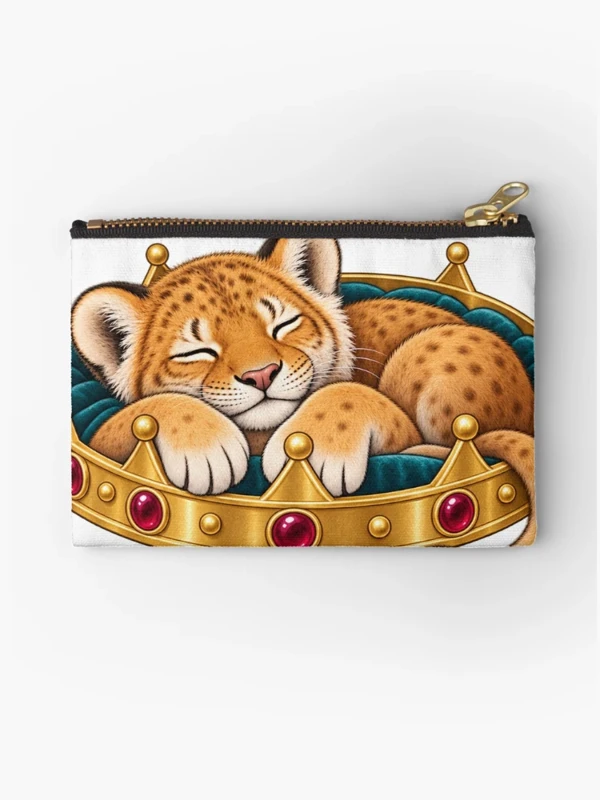 Lionceau endormi dans une couronne royale sur Pochette