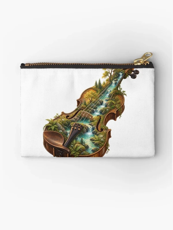 Une rivière traverse un violon ancien sur Pochette