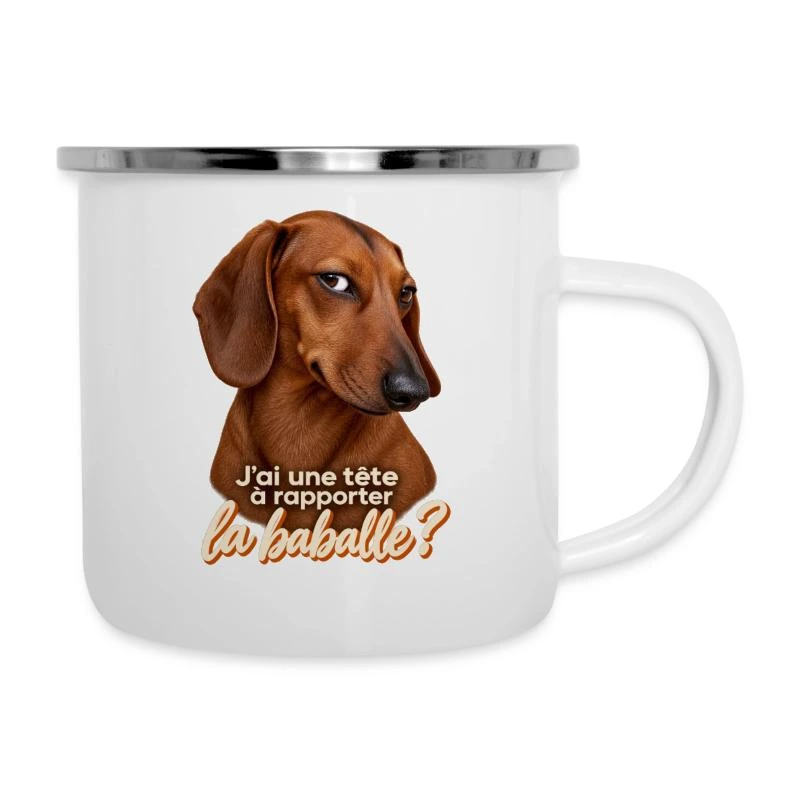 Teckel pas convaincu sur Tasse émaillée · blanc