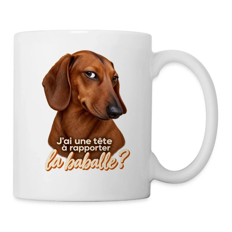 Teckel pas convaincu sur Mug en céramique · blanc