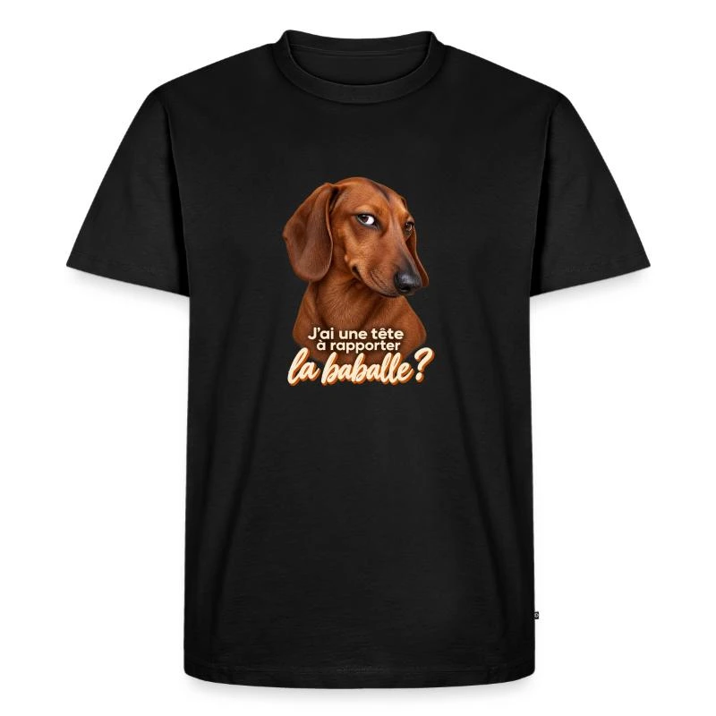 Teckel pas convaincu sur T-shirt Premium bio Homme · noir