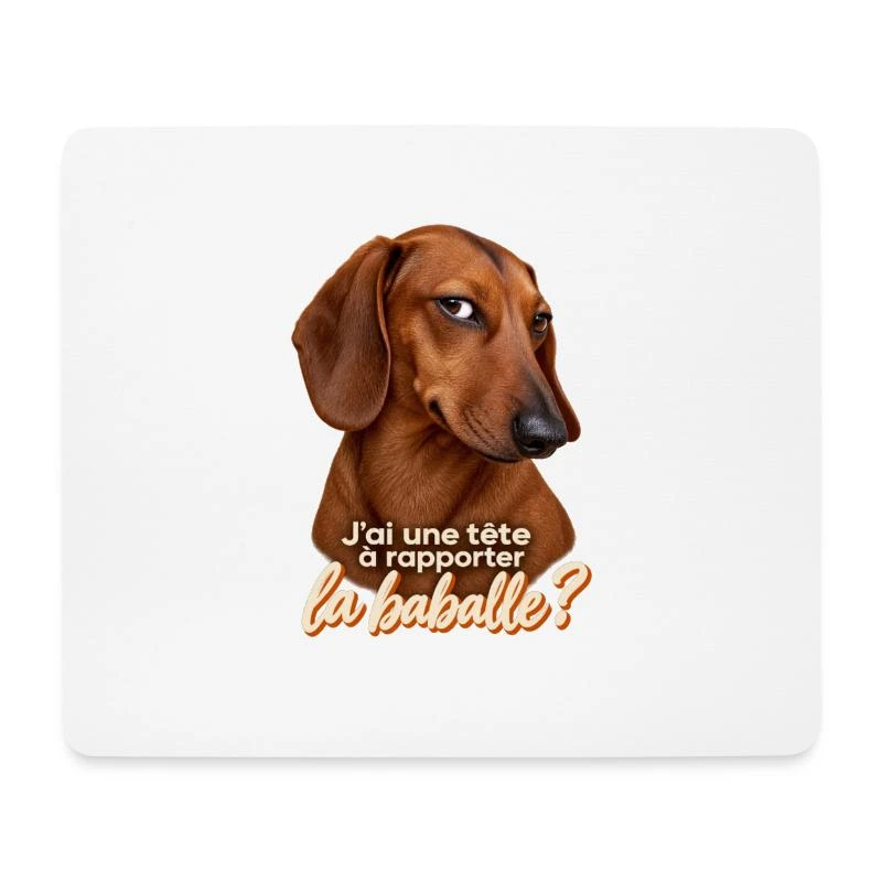 Teckel pas convaincu sur Tapis de souris · blanc