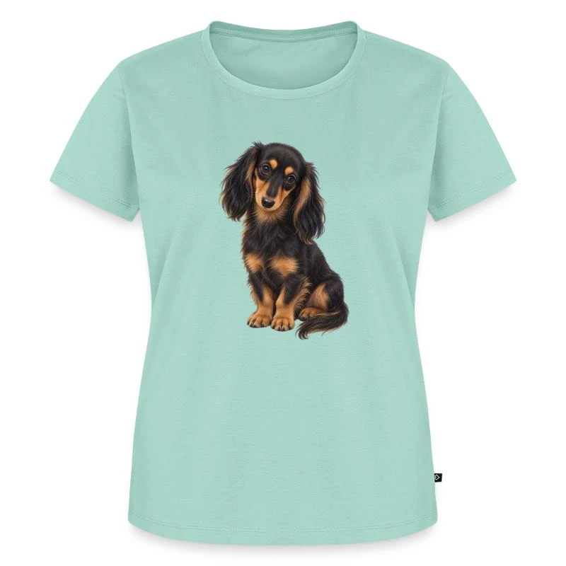 Teckel noir et feu sur T-shirt Premium bio Femme · menthe