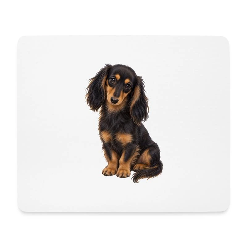 Teckel noir et feu sur Tapis de souris · blanc