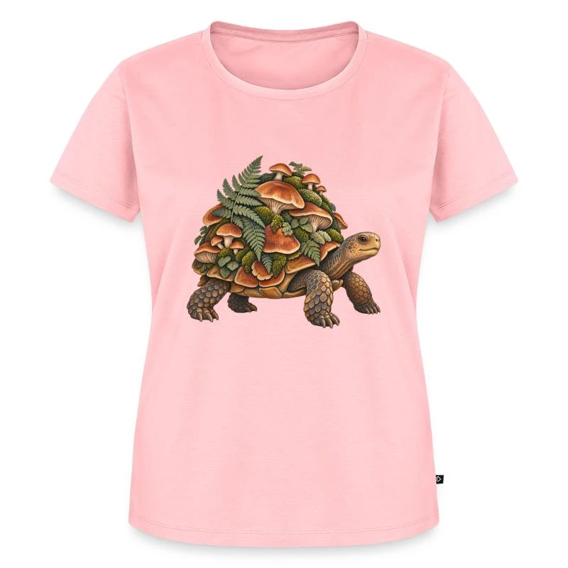 Tortue des sous-bois aux champignons sur T-shirt Premium bio Femme · rose
