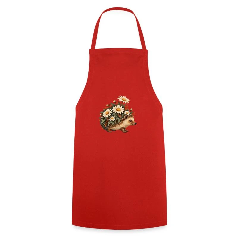 Hérisson printanier aux marguerites sur Tablier de cuisine · rouge