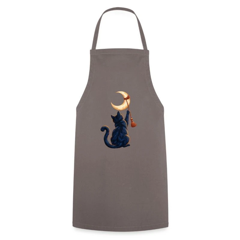 Chat décrocheur de lune sur Tablier de cuisine · gris