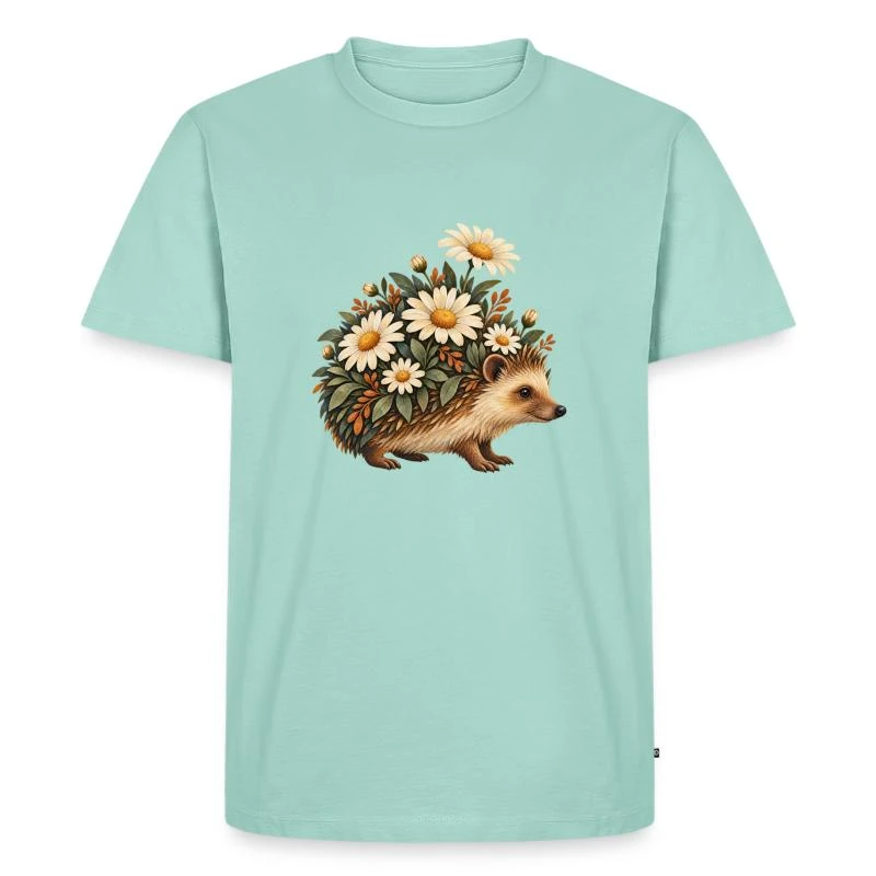 Hérisson printanier aux marguerites sur T-shirt Premium bio Homme · menthe