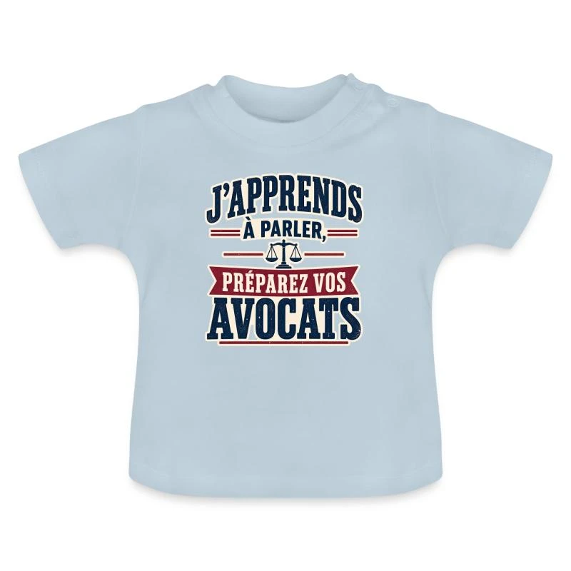Préparez vos avocats – Bébé parle sur T-shirt bio col rond Bébé · bleu clair