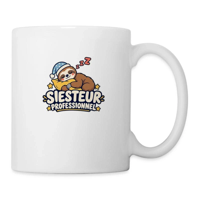 Siesteur professionnel sur Mug blanc · blanc