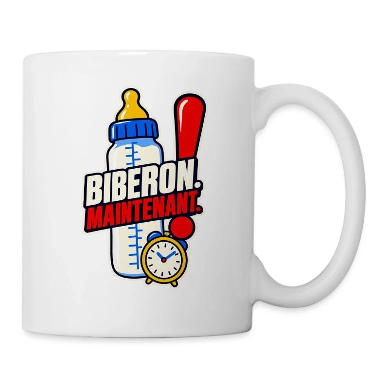 Biberon. Maintenant. sur Mug blanc · blanc