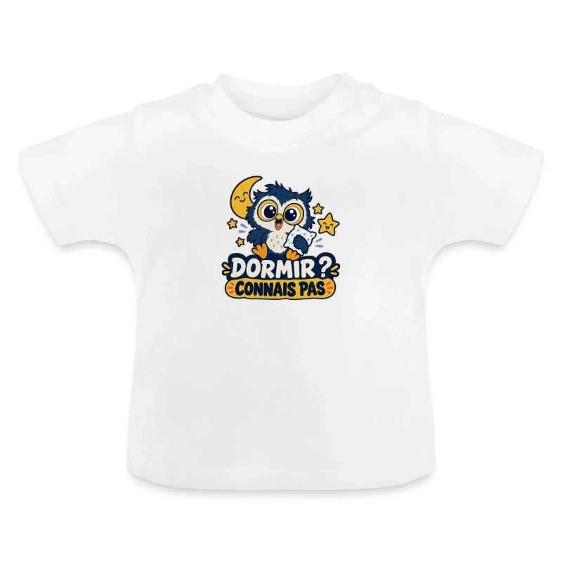 Dormir ? Connais pas sur T-shirt bio col rond Bébé · blanc