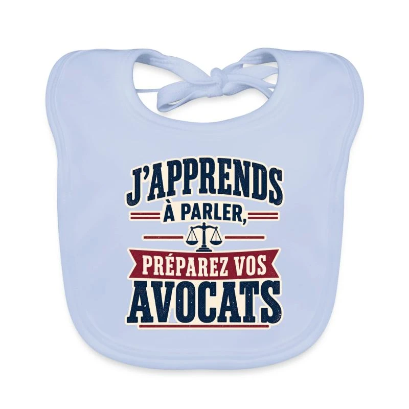 Préparez vos avocats – Bébé parle sur Bavoir bio Bébé · bleu ciel