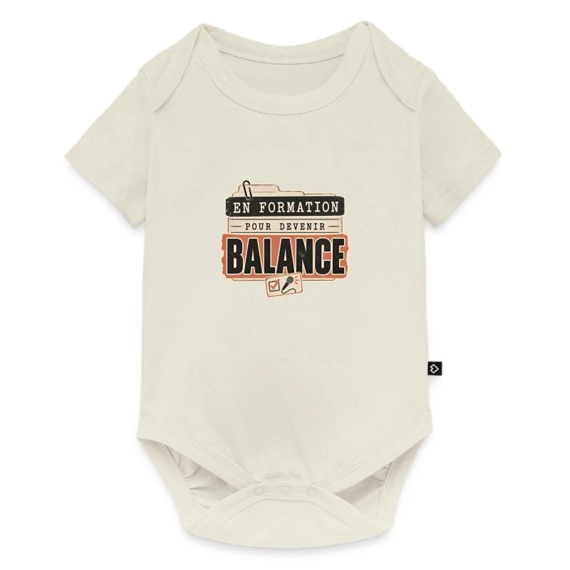 En formation pour devenir balance sur Body à manches courtes Premium Bébé · blanc cassé