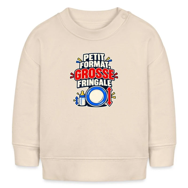 Petit format, grosse fringale sur Sweat bébé bio Stanley/Stella · écru doux