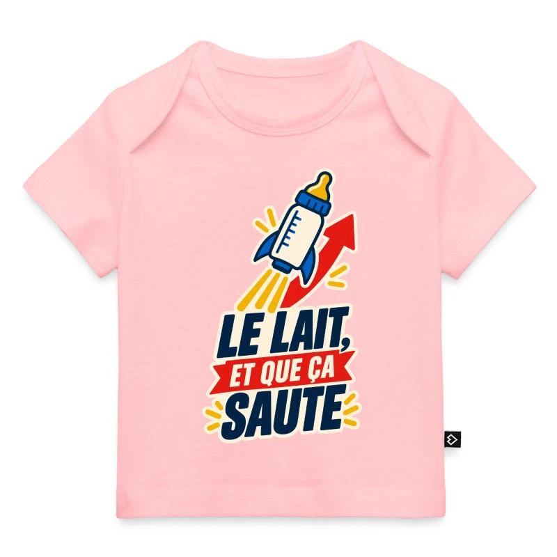 Le lait et que ça saute sur T-shirt Premium bébé bio · rose