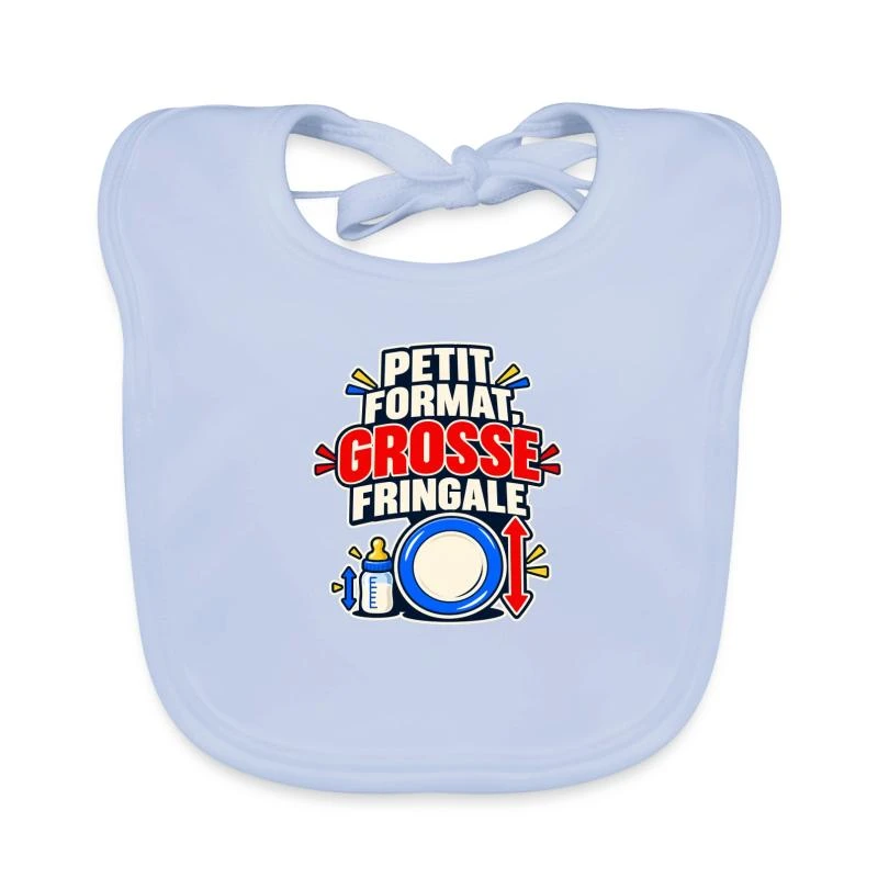 Petit format, grosse fringale sur Bavoir bio Bébé · bleu ciel
