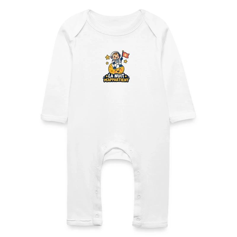 La nuit m’appartient sur Grenouillère bio Bébé · blanc