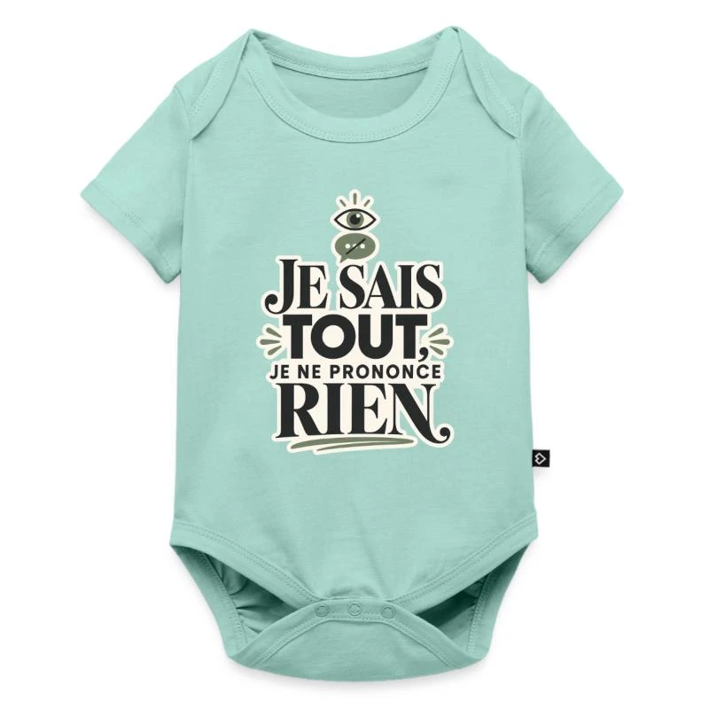 Je sais tout, je ne prononce rien sur Body à manches courtes Premium Bébé · menthe 