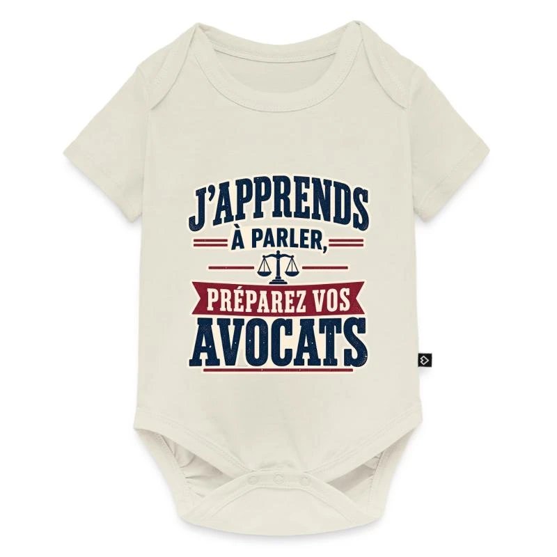 Préparez vos avocats – Bébé parle sur Body à manches courtes Premium Bébé · blanc cassé