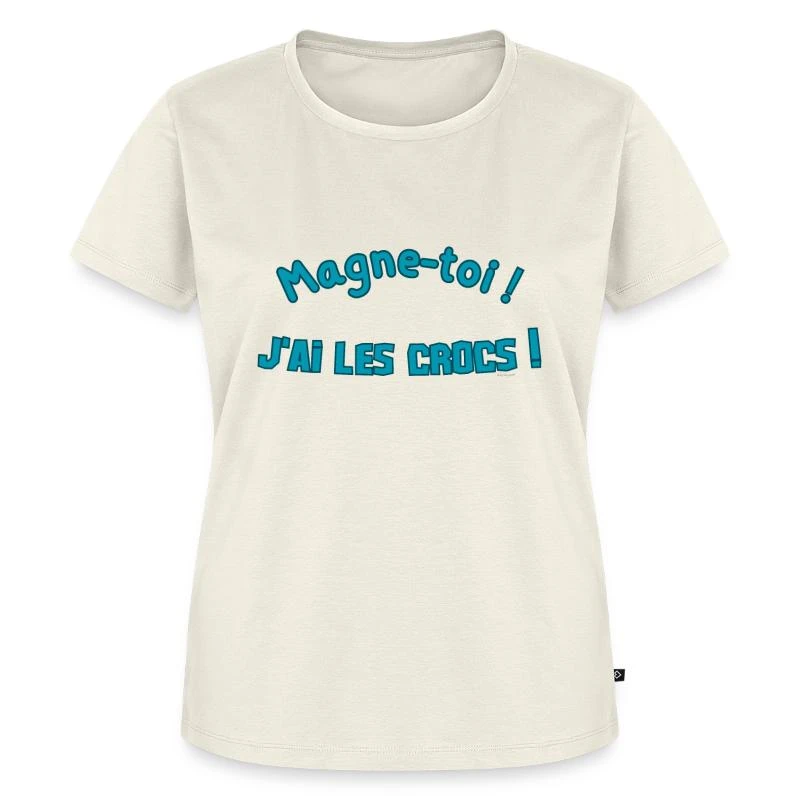 Magne-toi, j’ai les crocs sur T-shirt Premium bio Femme · blanc cassé