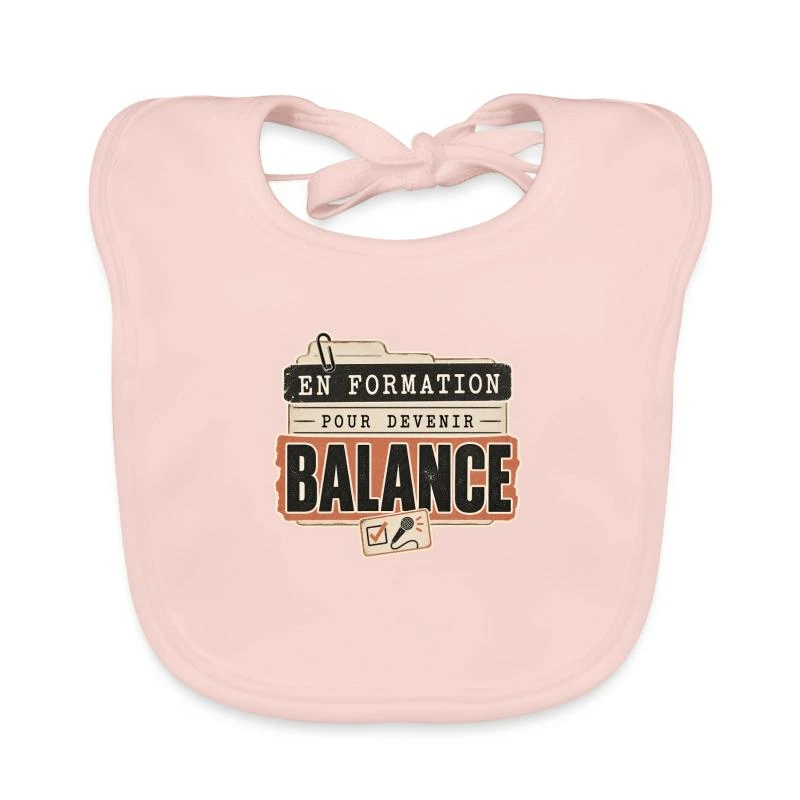 En formation pour devenir balance sur Bavoir bio Bébé · rose