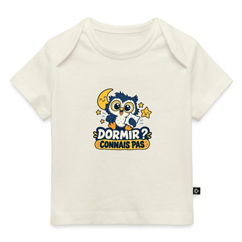 Dormir ? Connais pas sur T-shirt Premium bébé bio · blanc cassé