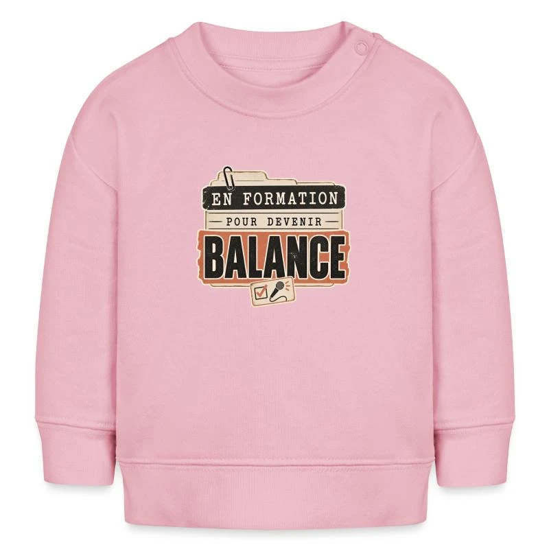 En formation pour devenir balance sur Sweat bébé bio Stanley/Stella · rose pâle