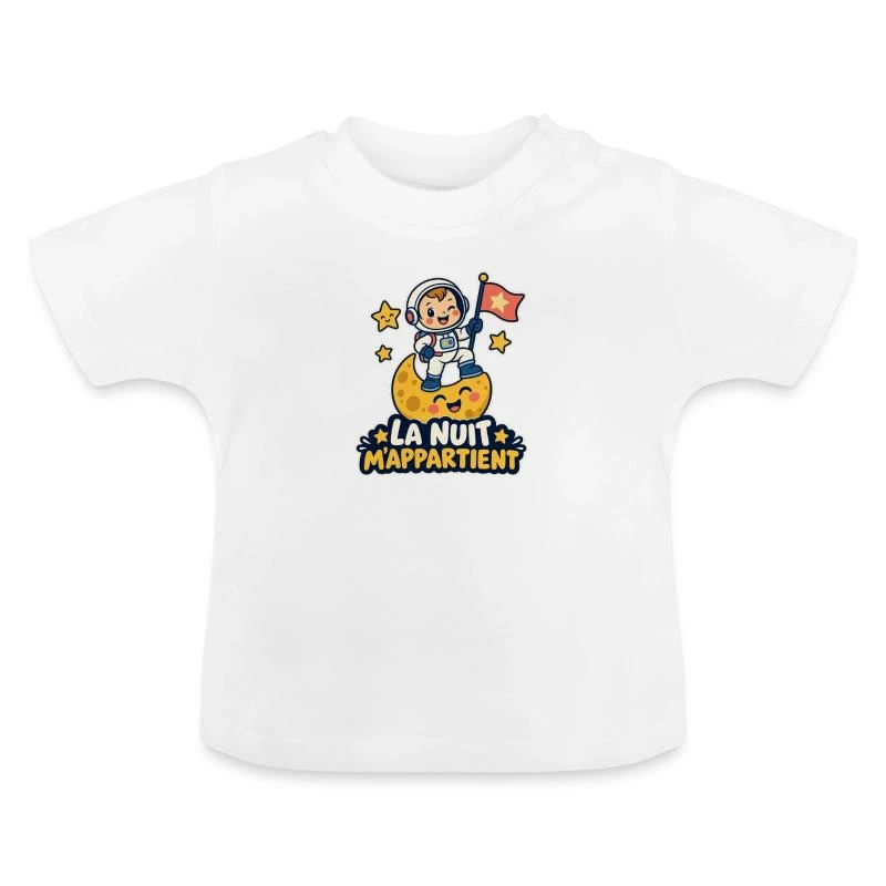 La nuit m’appartient sur T-shirt bio col rond Bébé · blanc