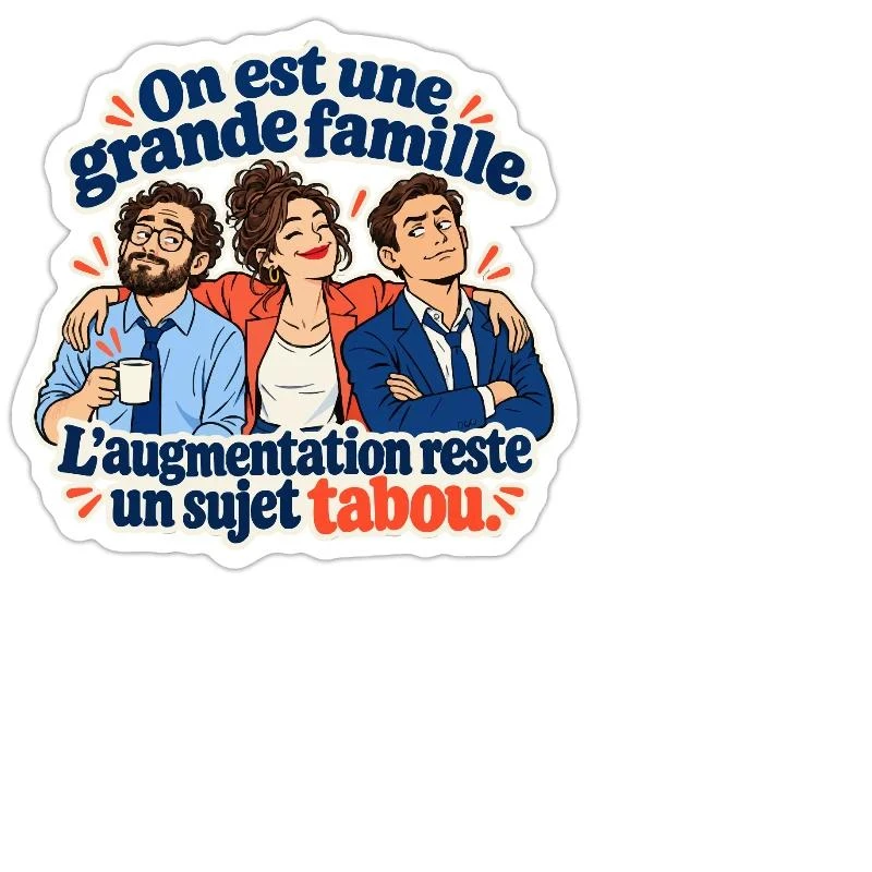 Grande famille, augmentation taboue sur Sticker — taille M · blanc mat