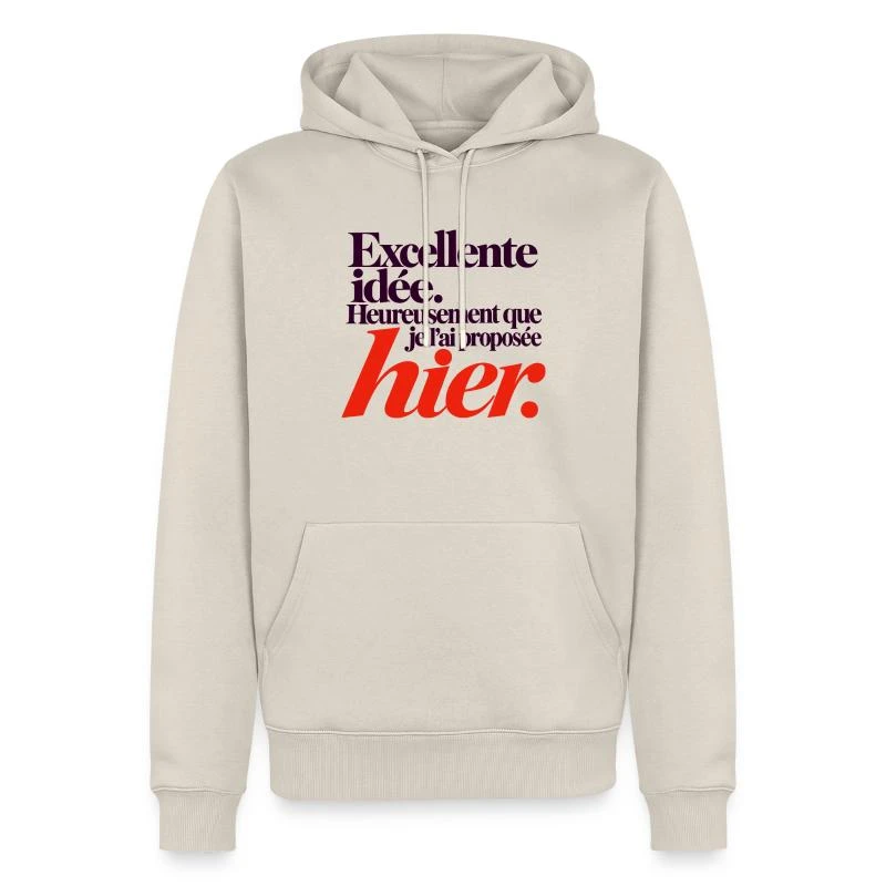Excellente idée, je l’ai proposée hier sur Sweat à capuche Premium bio Homme · beige
