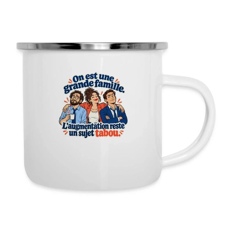 Grande famille, augmentation taboue sur Tasse émaillée · blanc