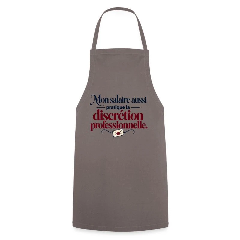 Mon salaire pratique la discrétion sur Tablier de cuisine · gris