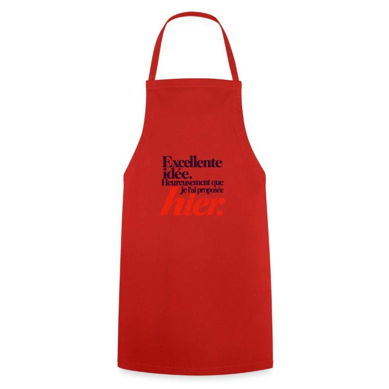 Excellente idée, je l’ai proposée hier sur Tablier de cuisine · rouge