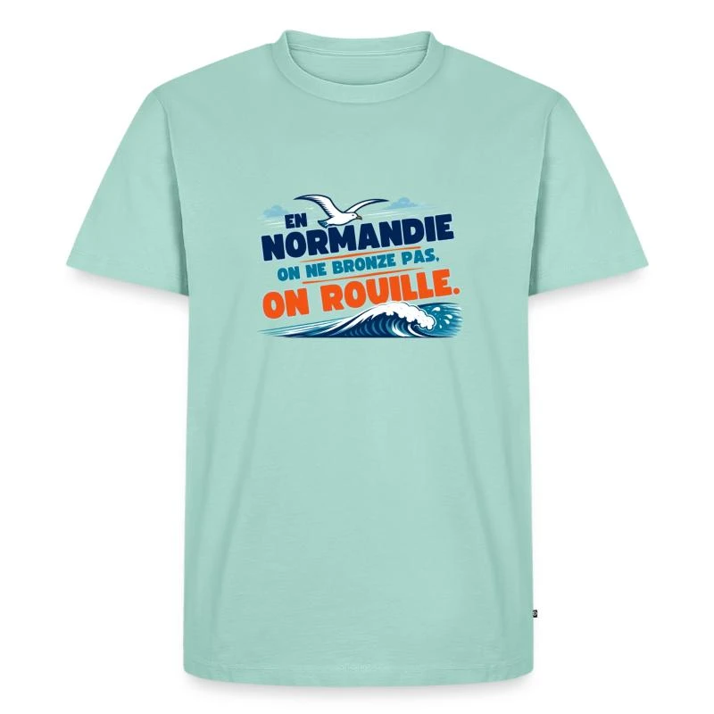 Normandie, on ne bronze pas, on rouille sur T-shirt Premium bio Homme · menthe