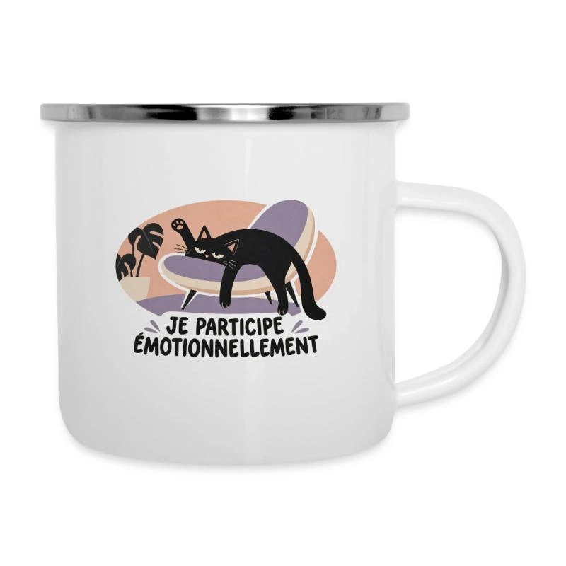 Je participe émotionnellement sur Tasse émaillée · blanc