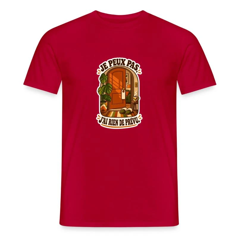 Je peux pas, j’ai rien de prévu sur T-shirt homme · rouge
