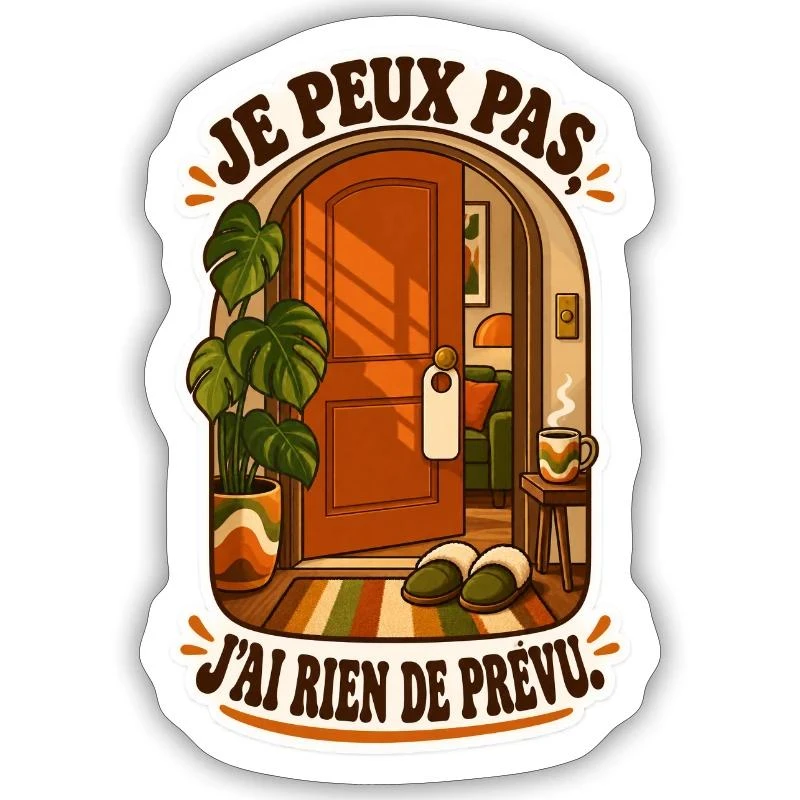 Je peux pas, j’ai rien de prévu sur Sticker taille S (10 x 10 cm) · blanc mat