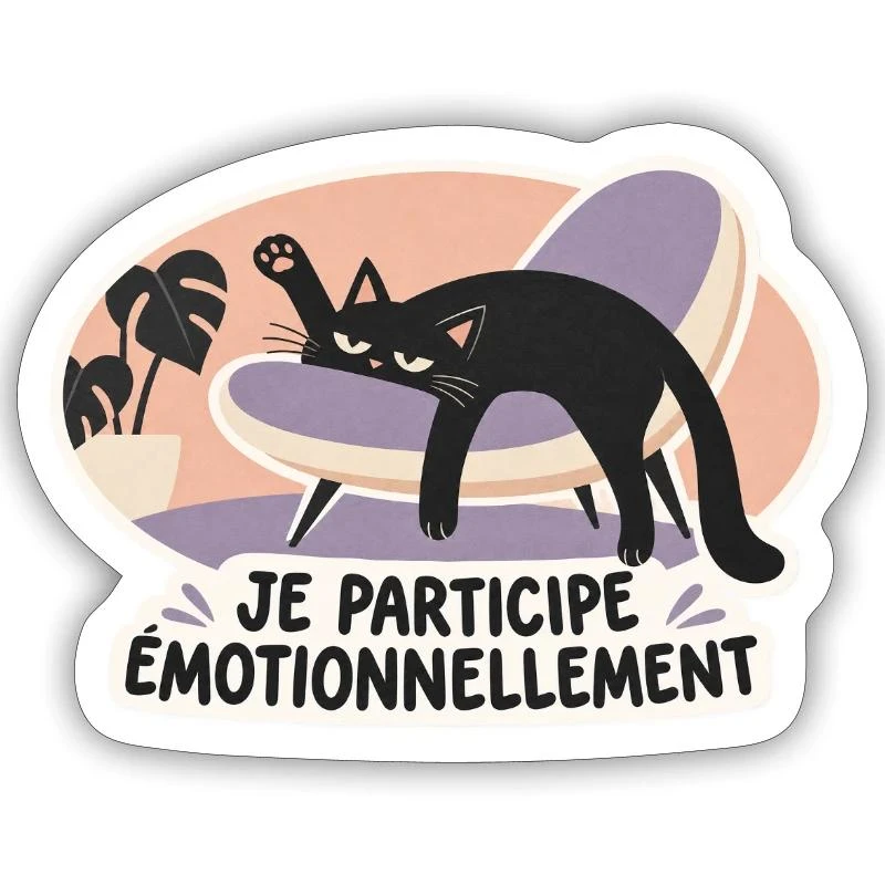 Je participe émotionnellement sur Sticker taille S (10 x 10 cm) · blanc mat