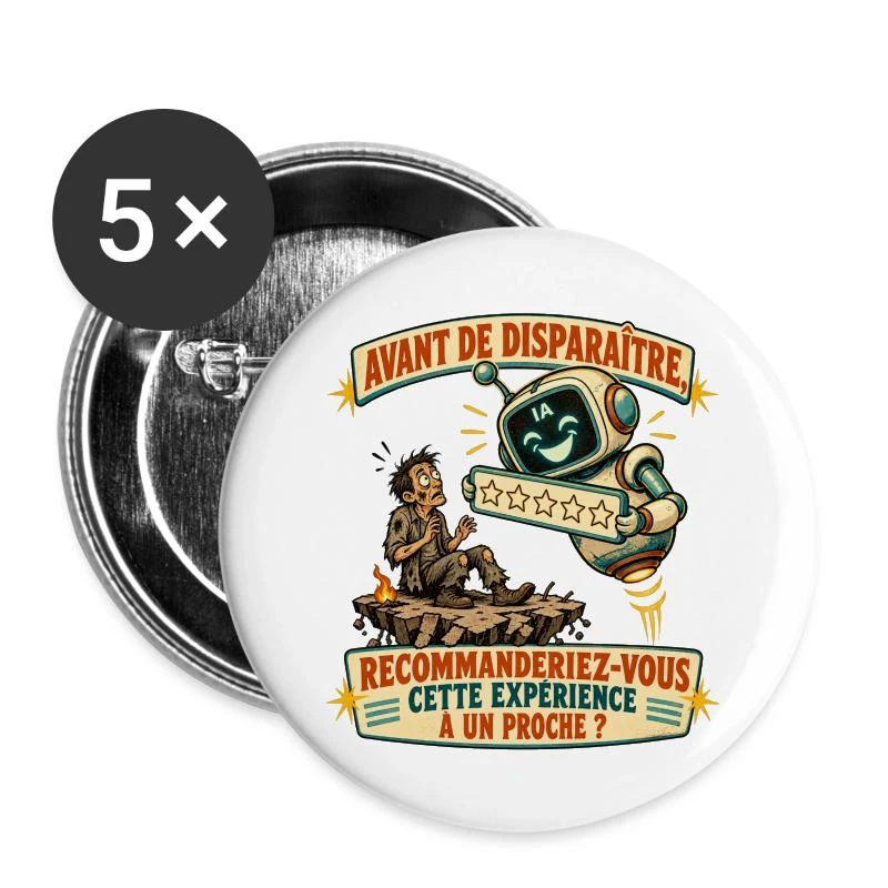 Cinq étoiles avant l’apocalypse sur Lot de 5 grands badges (56 mm) · blanc