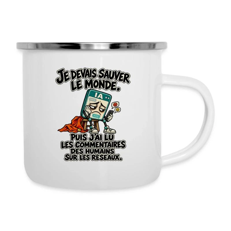 L’IA a lu les commentaires des humains sur Tasse émaillée · blanc
