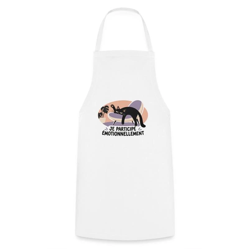 Je participe émotionnellement sur Tablier de cuisine · blanc
