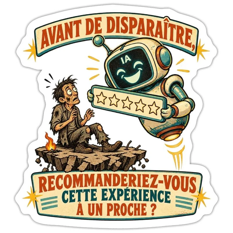 Cinq étoiles avant l’apocalypse sur Sticker taille S (10 x 10 cm) · blanc mat