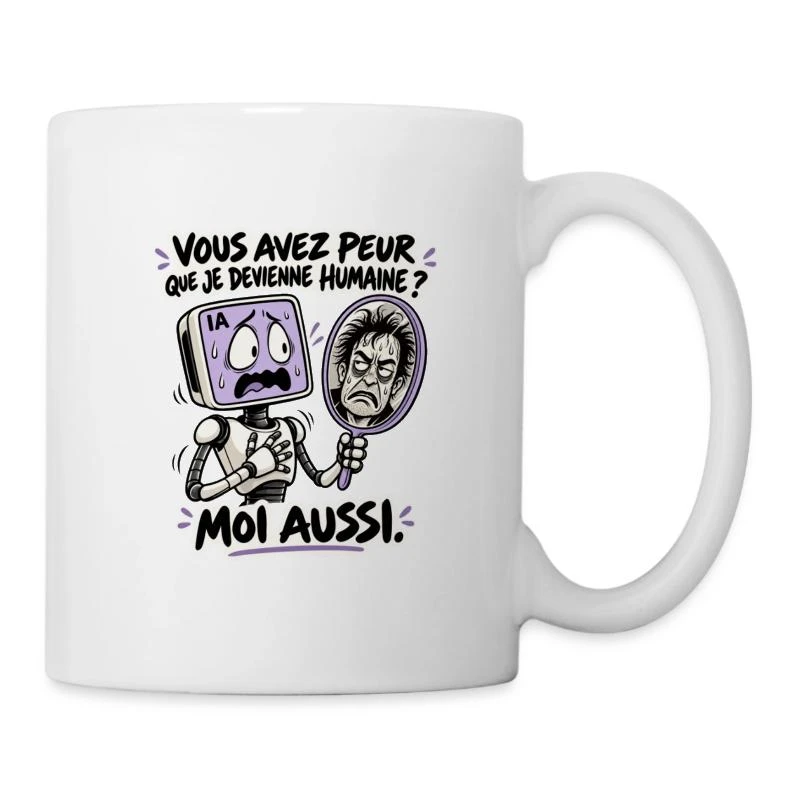 L’IA a peur de devenir humaine sur Mug blanc · blanc