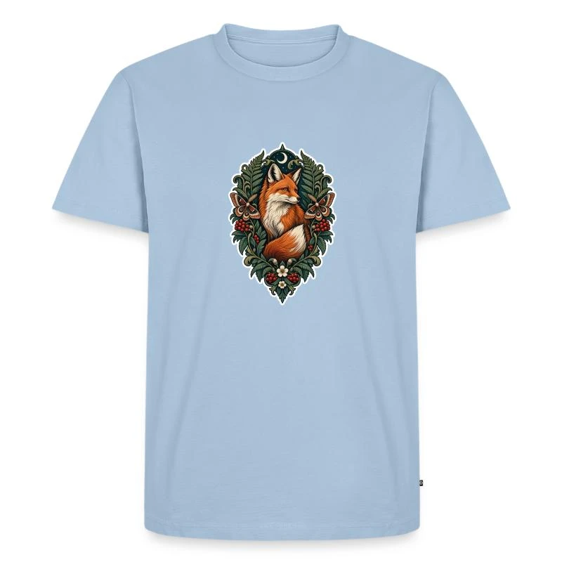 Renard héraldique sur T-shirt Premium bio Homme · bleu clair