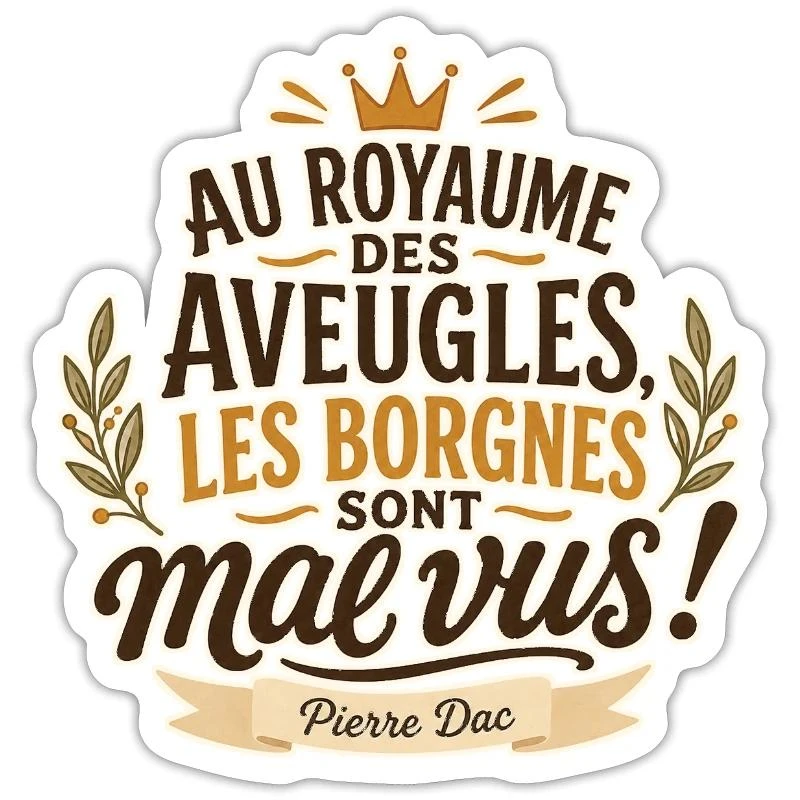 Au royaume des aveugles sur Sticker taille S (10 x 10 cm) · blanc mat
