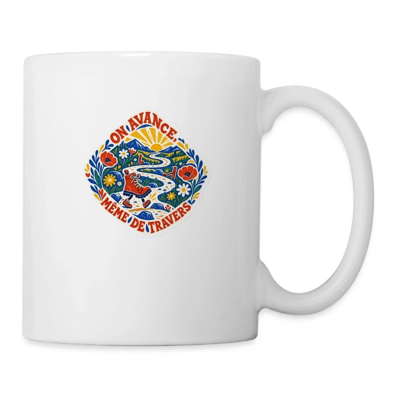 On avance, même de travers sur Mug blanc · blanc