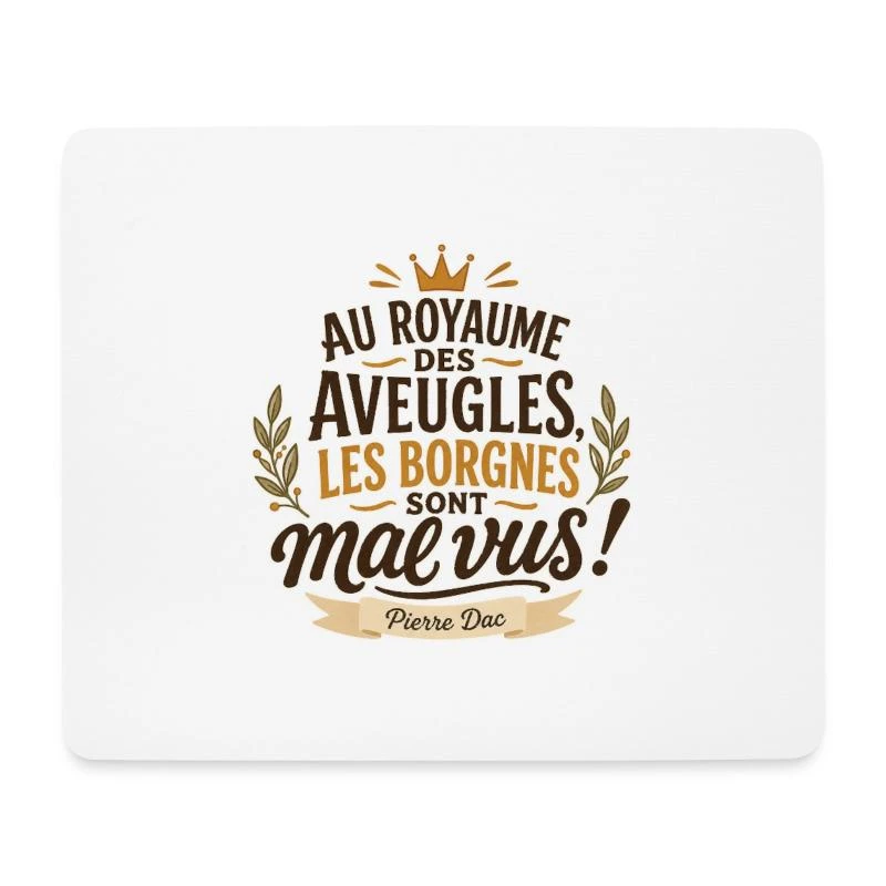 Au royaume des aveugles sur Tapis de souris (format paysage) · blanc
