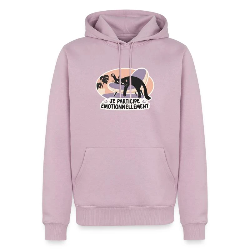 Je participe émotionnellement sur Sweat à capuche Premium bio Homme · rose poudré